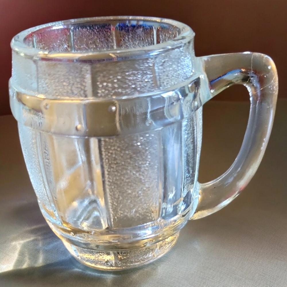 Vintage Hazel Atlas Barrel Keg Mug Shot Glass Toothpick Holder Trinket MCM